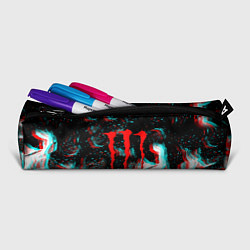 Пенал для ручек Monster energy огонь глитч, цвет: 3D-принт — фото 2