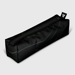 Пенал для ручек Чёрный с неоновыми полосами, цвет: 3D-принт