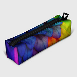 Пенал для ручек Радужные перья попугая, цвет: 3D-принт