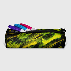 Пенал для ручек Мазки краски цвета лайм, цвет: 3D-принт — фото 2