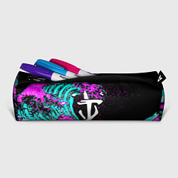 Пенал для ручек Doom самураи неоновая волна, цвет: 3D-принт — фото 2