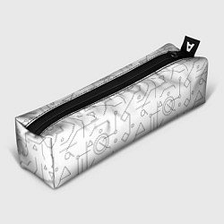 Пенал для ручек Техно-Геометрия на белое, цвет: 3D-принт