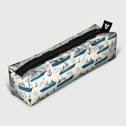 Пенал для ручек Морской паттерн из чаек, якорей и кораблей, цвет: 3D-принт