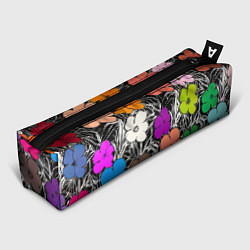 Пенал для ручек Уорхол цветы флуоресцент поп-арт, цвет: 3D-принт
