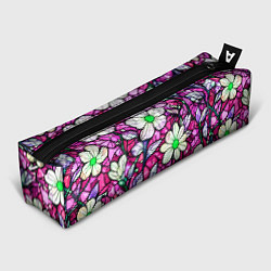 Пенал для ручек Цветочный розовый витраж, цвет: 3D-принт