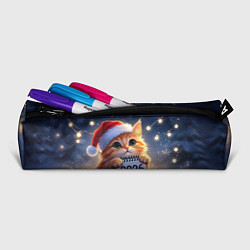 Пенал для ручек Кот который ждет новый год, цвет: 3D-принт — фото 2