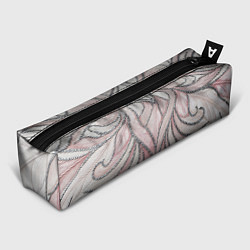 Пенал для ручек Нежно розовый орнамент из перьев, цвет: 3D-принт