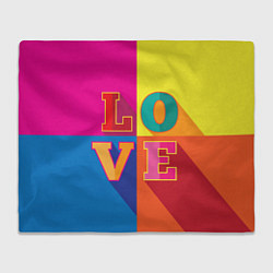 Плед флисовый Love three-dimensional letters, цвет: 3D-велсофт