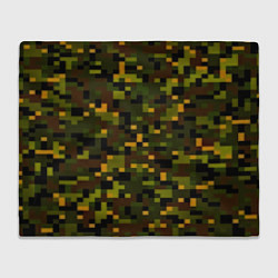 Плед флисовый Камуфляж пиксельный: хаки, цвет: 3D-велсофт