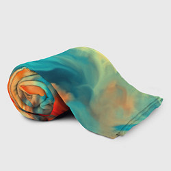 Плед флисовый Разноцветная акварель, цвет: 3D-велсофт — фото 2
