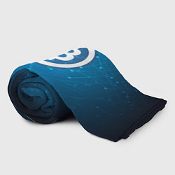 Плед флисовый Bitcoin Blue, цвет: 3D-велсофт — фото 2