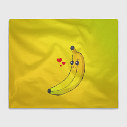Плед флисовый Just Banana (Yellow), цвет: 3D-велсофт