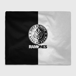 Плед флисовый Ramones B&W, цвет: 3D-велсофт