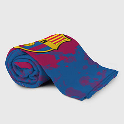 Плед флисовый FC Barcelona: Purple & Blue, цвет: 3D-велсофт — фото 2