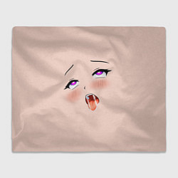 Плед флисовый Ahegao Face, цвет: 3D-велсофт