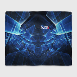 Плед флисовый Mass Effect: Blue Armor N7, цвет: 3D-велсофт