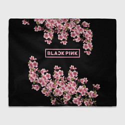 Плед флисовый Black Pink: Delicate Sakura, цвет: 3D-велсофт
