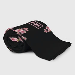 Плед флисовый Black Pink: Delicate Sakura, цвет: 3D-велсофт — фото 2