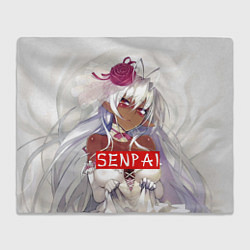 Плед флисовый Senpai: White Girl, цвет: 3D-велсофт