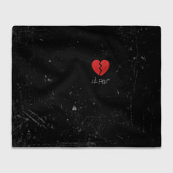 Плед флисовый Lil Peep: Broken Heart, цвет: 3D-велсофт