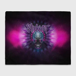 Плед флисовый Slipknot: Neon Skull, цвет: 3D-велсофт