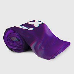 Плед флисовый Marshmello: Violet Glitch, цвет: 3D-велсофт — фото 2