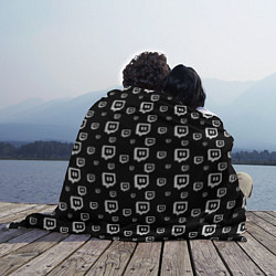 Плед флисовый Twitch: Black Pattern цвета 3D-принт — фото 2