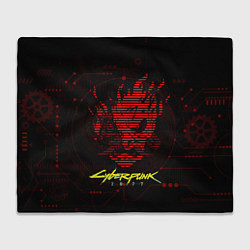 Плед флисовый CYBERPUNK 2077 - Самурай, цвет: 3D-велсофт