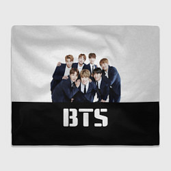 Плед флисовый BTS постер, цвет: 3D-велсофт