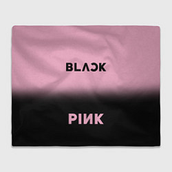 Плед флисовый Blackpink - розово-черный, цвет: 3D-велсофт