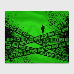 Плед флисовый BILLIE EILISH: Green & Black Tape, цвет: 3D-велсофт