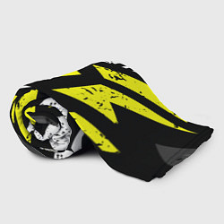 Плед флисовый Black yellow abstract sport style, цвет: 3D-велсофт — фото 2