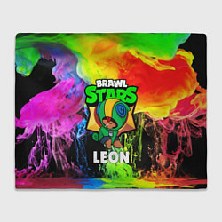 Плед флисовый BRAWL STARS LEON, цвет: 3D-велсофт