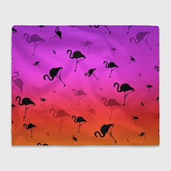 Плед флисовый Фламинго, цвет: 3D-велсофт