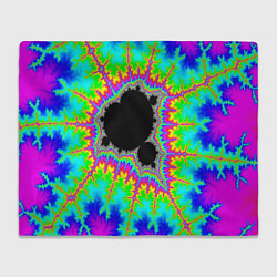 Плед флисовый Фрактальная кислотная черная дыра - множество Манд, цвет: 3D-велсофт