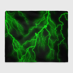 Плед флисовый МОЛНИЯ GREEN NEON, цвет: 3D-велсофт