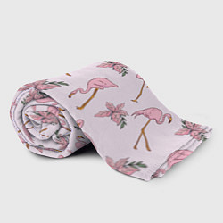 Плед флисовый Розовый фламинго, цвет: 3D-велсофт — фото 2