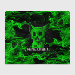 Плед флисовый MINECRAFT CREEPER CAT, цвет: 3D-велсофт