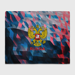 Плед флисовый RUSSIA, цвет: 3D-велсофт