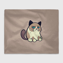 Плед флисовый Великий Grumpy Cat, цвет: 3D-велсофт