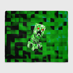 Плед флисовый Minecraft creeper, цвет: 3D-велсофт