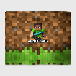 Плед флисовый Minecraft logo heroes, цвет: 3D-велсофт