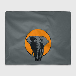 Плед флисовый Африканский Слон, цвет: 3D-велсофт
