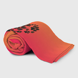 Плед флисовый Сердечко из следов собаки, цвет: 3D-велсофт — фото 2