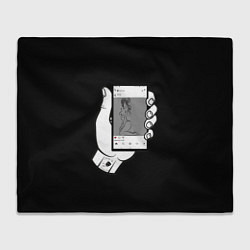 Плед флисовый Finita la commedia2 black, цвет: 3D-велсофт