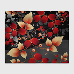Плед флисовый Ягодная роспись, цвет: 3D-велсофт