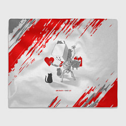 Плед флисовый Love, Death and Cats Любов, смерть и котики Z, цвет: 3D-велсофт