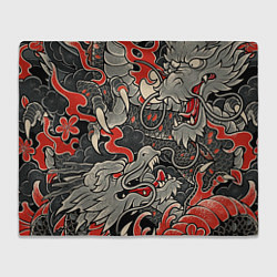 Плед флисовый Китайский Дракон, China Dragon, цвет: 3D-велсофт