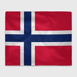 Плед флисовый Норвегия Флаг Норвегии, цвет: 3D-велсофт