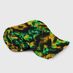 Плед флисовый Абстрактный желто-зеленый узор, цвет: 3D-велсофт — фото 2
